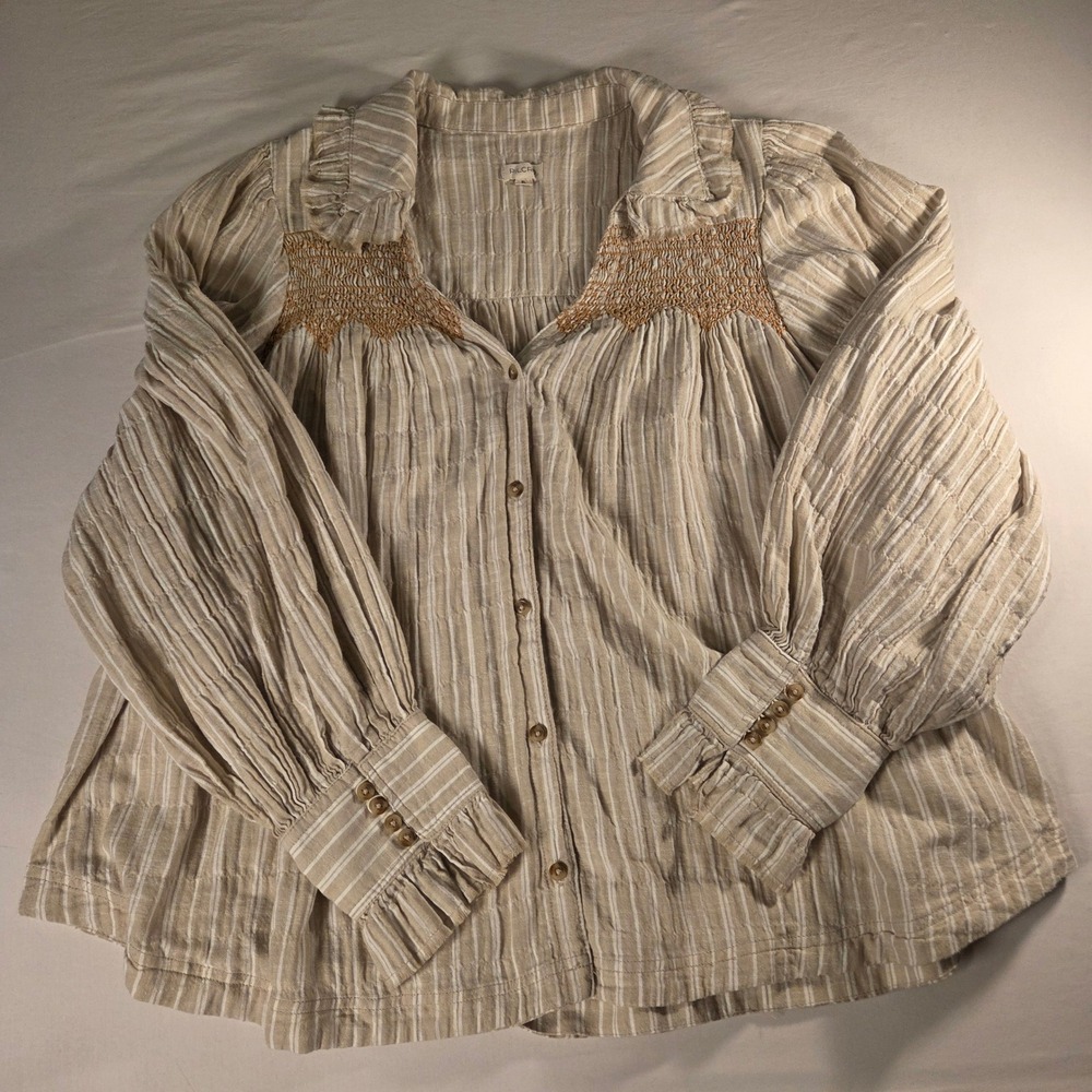 Pilcro Anthropologie Women's Long Sleeve Victorian Button Down Blouse Size XL - Picture 6 of 10